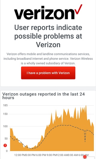 Verizon home internet outage